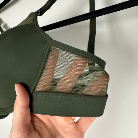 Lively Olive Green All Day No Wire Mesh Side Push Up Bra Size 34C - Picture 5 of 7